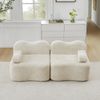2-Sitzer Modulsofa H 70 x T 192 x B 98 cm aus Samt, rahmenlos, kombinierbar in Beige Bild 2