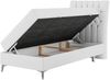 Boxspringbett MILEN, Einzelbett 90x200, Polsterbett mit Multipocket-Matratze und Topper - Weiß Kunstleder - rechts - H3 Bild 3
