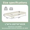 Bett 90×200 cm mit stabilem Metallrahmen und Stoffbezug in Beige Bild 4