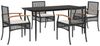 vidaXL 5-tlg. Garten-Essgruppe mit Kissen Schwarz Poly Rattan 3213599 Bild 2