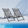 Mondeer Gartenliege Liegestuhl klappbar, 2 St, atmungsaktivem Netz und Aluminiumrahmen, mit verstellbarer Kopfstütze Bild 2