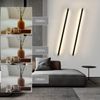 ZMH 2ER LED Wandleuchte innen Wandlampe - 100CM Schwarz Modern Flurlampe Schwenkbar Design Treppenhauslampe Indirekt Dimmbar Warmweiß Wandbeleuchtung für Wohnzimmer Schlafzimmer Flur Treppenhaus Bett Bild 5