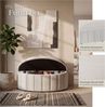 tectake Bank Polsterbank mit Stauraum Belastbarkeit 150 kg, 108 x 48 x 38,5 cm (Polsterbank Moon, in Samtoptik Taupe), Polsterdeckel mit Gasdruckfedersystem, mit Samt oder Bouclé Bild 3