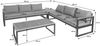 Garten-Garnitur HWC-L26, Gartenlounge Lounge-Set Sitzgruppe Sofa, Aluminium Akazie Holz MVG-zertifiziert ~ dunkelgrau Bild 3