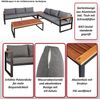 Garten-Garnitur HWC-L26, Gartenlounge Lounge-Set Sitzgruppe Sofa, Aluminium Akazie Holz MVG-zertifiziert ~ dunkelgrau Bild 2