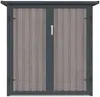 Vente-unique - NIKI Gartenhaus Metall GrauBraun - B 189 cm x H 142 cm x L 128 cm Bild 3