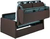 Schlafsofa 3-Sitzer CALIFE - Stoff - Braun - Liegefläche: 140 cm - Matratzenhöhe: 22 cm Bild 5