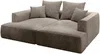 Vente-unique - PINETA Sofa Samt Schokoladenbraun - B 180 cm x H 67 cm x L 230 cm Bild 3