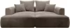 Vente-unique - PINETA Sofa Samt Schokoladenbraun - B 180 cm x H 67 cm x L 230 cm Bild 2