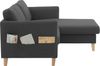 Atlantic Home Collection 2-Sitzer Sofa Mailo mit Links oder rechts montierbarem Longchair, Anthrazit, Breite x Tiefe x Höhe: 204x85/150x82 cm Bild 4