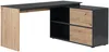 Vente-unique - COLIOBA Büromöbel Holz, Platte SchwarzBeige - B 124 cm x H 75 cm x L 150 cm Bild 2