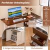 L-förmiger Schreibtisch mit Aktenschrank & Steckdose 138 cm umkehrbarer Eckcomputertisch Braun Bild 4