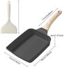 BlingBin Bratpfanne Antihaft Tamagoyaki Omelette Pfanne, Eierpfanne mit Holzgriff, Aluminiumlegierung (1er Set, 1-tlg, 1 Stück), Pfanne mit Silikonspatel für Alle Herdarten, Spülmaschinenfest Bild 4