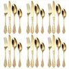 KingLux Besteck-Set 24teilig Goldbesteck-Set für 6 Personen,Utensilien-Set, Palast-Stil (24-tlg), 6 Personen, Edelstahl Bild 4