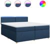 vidaXL Boxspringbett mit Matratze Blau 200x200 cm Stoff 3289086 Bild 2