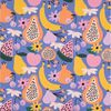 SCHÖNER LEBEN. Tischläufer SCHÖNER LEBEN. Tischläufer aus Baumwolle Retro Pop Obst Blumen lila b, Digitaldruck Bild 2