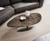 Couchtisch Edge Organisch 140x76 cm Keramik Emperador Extra Lucidato Dunkelbraun Vibany Edelstahl gebürstet Bild 4