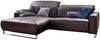 KAWOLA Sofa YORK Leder Life-line chocolate Rec links Fuß Metall Chrom matt mit Sitztiefenverstellung 85 x 111 x 284 cm Bild 2