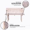 Mega-Holz Gartenbank Sitzbank "Ungarn" Kiefernholz 118x47x80 cm - 2-Sitzer aus Kiefer Holz, Naturbelassene, massive Kiefer mit modernen Design Bild 4