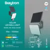 Braytron Solar Wandleuchte 15W Schwarz Sensor IP54 Außenlicht Bild 3