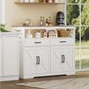 FUROKOY Sideboard Holz Küchenschrank Kommode Aufbewahrungsschrank, Weiß Buffetschrank 2 Schubladen 4 Türen 140x40x105cm Bild 4