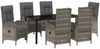 vidaXL Garten Essgruppe mit Kissen 7 pcs Grau Poly-Rattan 3380131 Bild 2