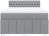 vidaXL Boxspringbett mit Matratze Hellgrau 140x200 cm Stoff 3287098 Bild 4