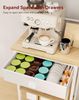 Küchenregal mit 5 Ebenen, Kaffee-Bar aus Holz mit 8 Haken und Stoffschublade, Natur Bild 4