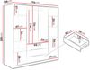 Mirjan24 'Bado Lux 4D' Kleiderschrank mit Schubladen und Spiegel, Laminatplatte Eiche Wotan / Weiß, 200 x 58 x 196 cm Bild 5