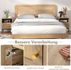 2er Set Rattan Nachttisch mit Offenem Regal & Schrank Nachtschrank Beistelltisch Natur Bild 3