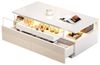 KLAM HOME Couchtisch 90x45x35.5 cm Couchtisch mit Tablett, Sofatisch mit 2 Schubladen (Hochglanz-Couchtisch fürs Wohnzimmer, kaffeetisch mit LED-Licht), Tragender Beistelltisch aus gehärtetem Glas Bild 4