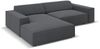 Micadoni Ecksofa Jodie 3-Sitzer Links Strukturierter Stoff Dunkelgrau Bild 3