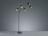 LED Stehleuchte 5 flammig Metall Stoffschirm Schwarz/Gold, Höhe 200cm Bild 5