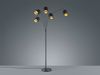 LED Stehleuchte 5 flammig Metall Stoffschirm Schwarz/Gold, Höhe 200cm Bild 3