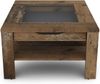 byLIVING Couchtisch RALPH / moderner Sofatisch mit Glaseinlage und großzügiger Schublade in Old Wood-Optik / Beistelltisch mit viel Stauraum / B 67, H 43, T 67 cm Bild 3