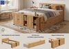 OTTO home Massivholzbett Paula, mit Türen und Ablage, Schublade optional, Landhausstil (B/T/H: 148,8/224,4/82 cm), Massive Kiefer, extra viel Stauraum im Fußteil, FSC®-zertifiziert Bild 4