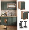 Küchenunterschrank Fame-Line Grün-Gold Landhaus 60 cm mit Schublade, ohne Arbeitsplatte Vicco Bild 2