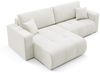 Ecksofa Sofa mit Schlaffunktion AUGUSTO in Stoff Wind Creme Ottomane Links Bild 4