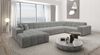 Polster Wohnlandschaft Ibiza – Komfort & Stil - Samtstoff - Hellgrau - Links Bild 2
