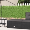 vidaXL Gartenhocker mit Kissen Schwarz Poly Rattan 319589