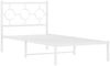 vidaXL Bettgestell mit Kopfteil Metall Weiß 90x200 cm 376268 Bild 3