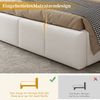 Polsterbett Doppelbett, Bett mit Lattenrost und gepolstertem Kopfteil, Bouclé, Beige, 180 x 200 cm Bild 3