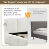 Polsterbett Doppelbett, Bett mit Lattenrost und gepolstertem Kopfteil, Bouclé, Beige, 180 x 200 cm Bild 5