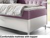 MEBLINI Kinderbett mit Bettkasten FILIPPO 3 80x200 Links – H3/Lila Samt Gepolstert Einzelbett mit Matratze - Polsterbett mit Stauraum - Bett mit Kopfteil – Stauraumbett Bild 4