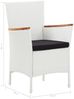 vidaXL 9-tlg. Garten-Essgruppe Poly Rattan Weiß 45980 Bild 5