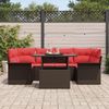 vidaXL Gartensofa-set mit Kissen 7 pcs Braun Poly-Rattan 3348220 Bild 3