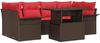 vidaXL Gartensofa-set mit Kissen 7 pcs Braun Poly-Rattan 3348220 Bild 2