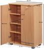 Design Schuhschrank NIMES modern Holz Buche 12 Paar Schuhe 4 Fächer 2 Türen, Schuhregal 60 x 90 x 35 cm platzsparend, Schuhkommode Flurschrank mit Ablage Bild 4