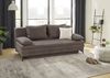 Dauer-Schlafsofa 202 cm Couch mit Topper Bettkasten Wellenunterfederung in Braun Bild 2