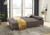 Dauer-Schlafsofa 202 cm Couch mit Topper Bettkasten Wellenunterfederung in Braun Bild 3